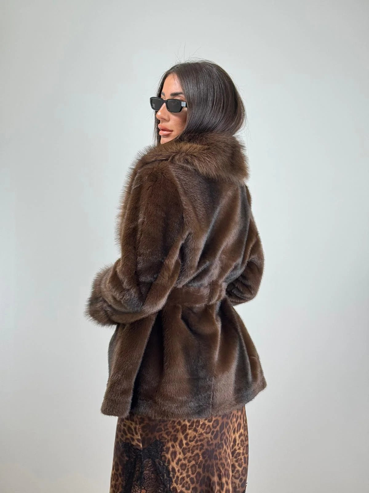 SOERA Louise Faux Fur Coat - Coats & Jackets - M Coffee