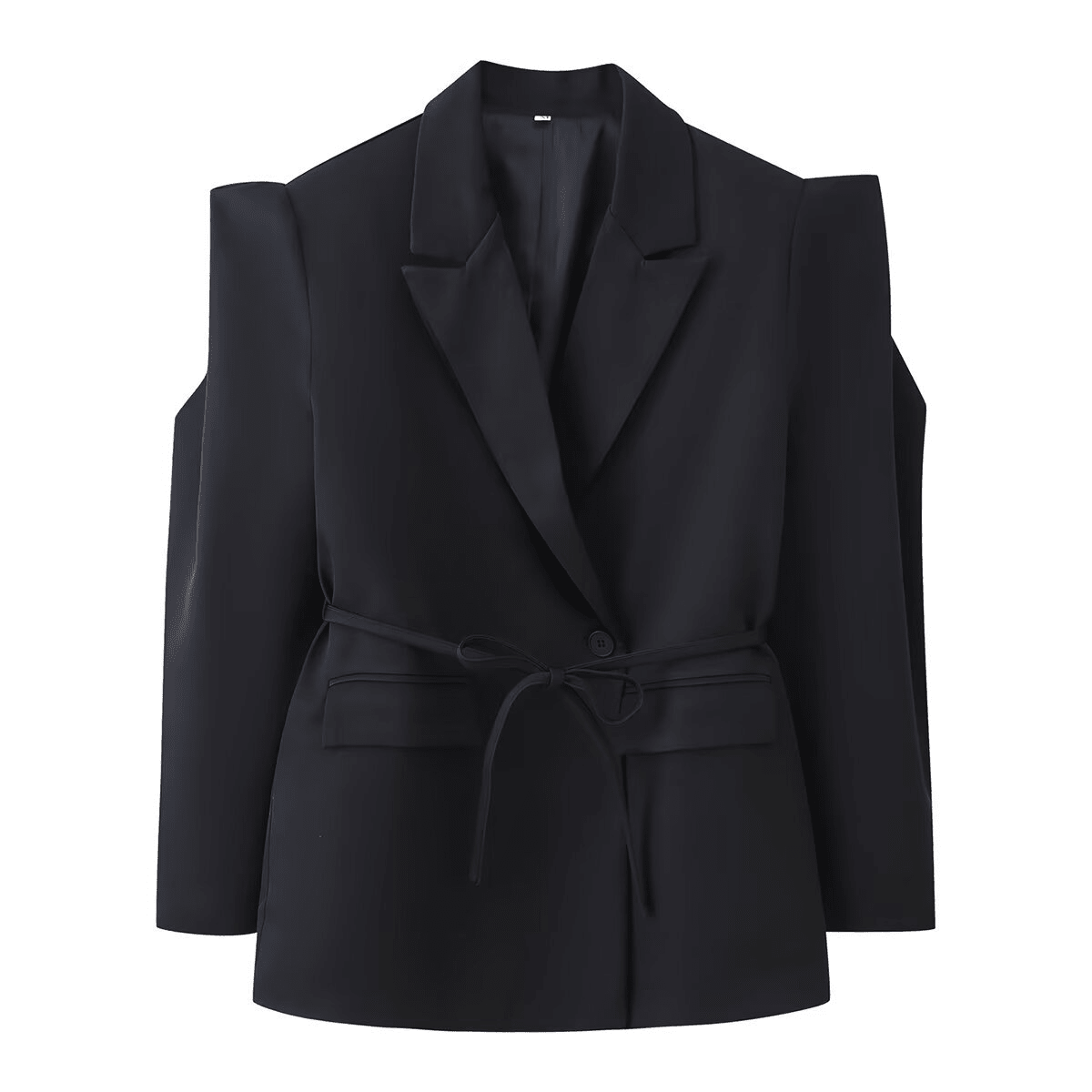 SOERA Megan Tie-Front Blazer - Coats & Jackets - wr1770276357225115188 Black M