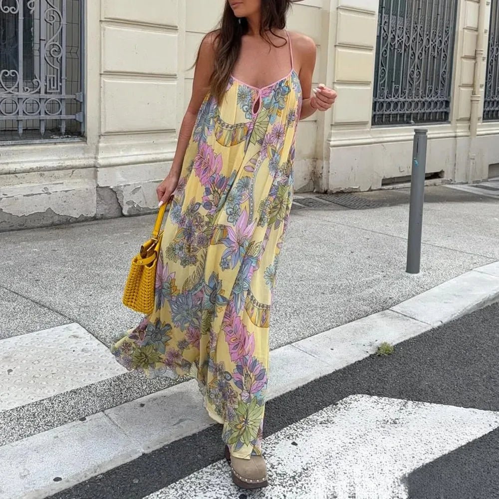 SOERA Bianca Floral Chiffon Cami Dress - Dress - Yellow S