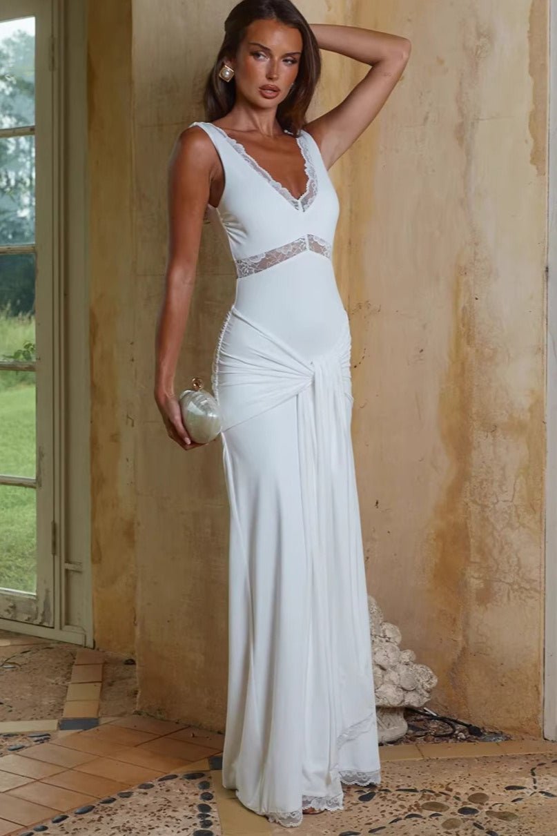 SOERA Bianca Lace Panel Tie Strap Maxi Dress - Dress - SOERA-883203-DEF-XS-22243 XS