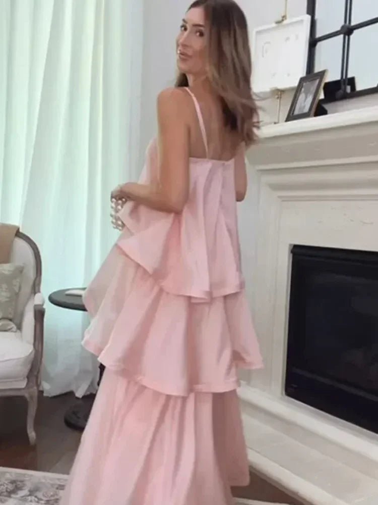 SOERA Iris Layered Ruffle Maxi Dress - Dress - Pink S