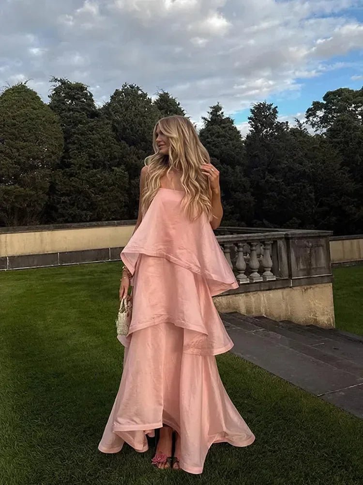 SOERA Iris Layered Ruffle Maxi Dress - Dress - Pink S