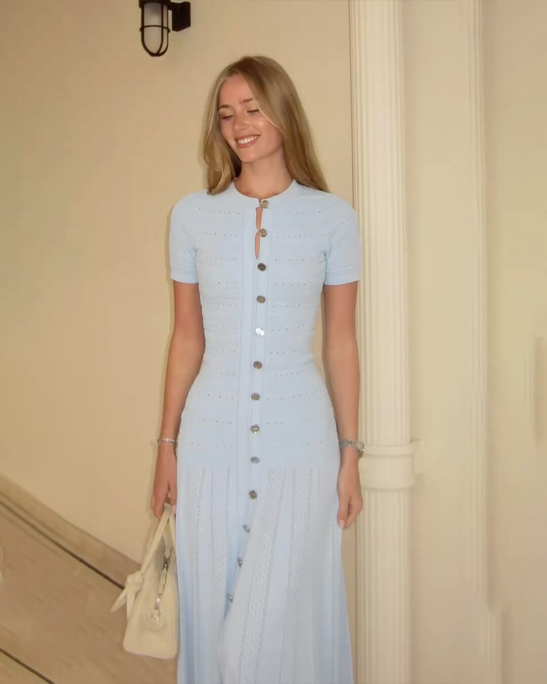 SOERA Quinn Ribbed Knit Midi Dress - Dress - Blue S
