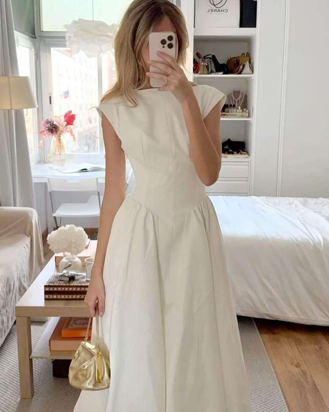 SOERA Rosalind Sleeveless Cut - Out Midi Dress - Dress - White S