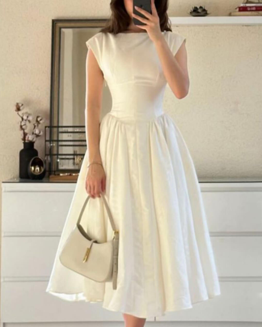 SOERA Rosalind Sleeveless Cut - Out Midi Dress - Dress - White XS