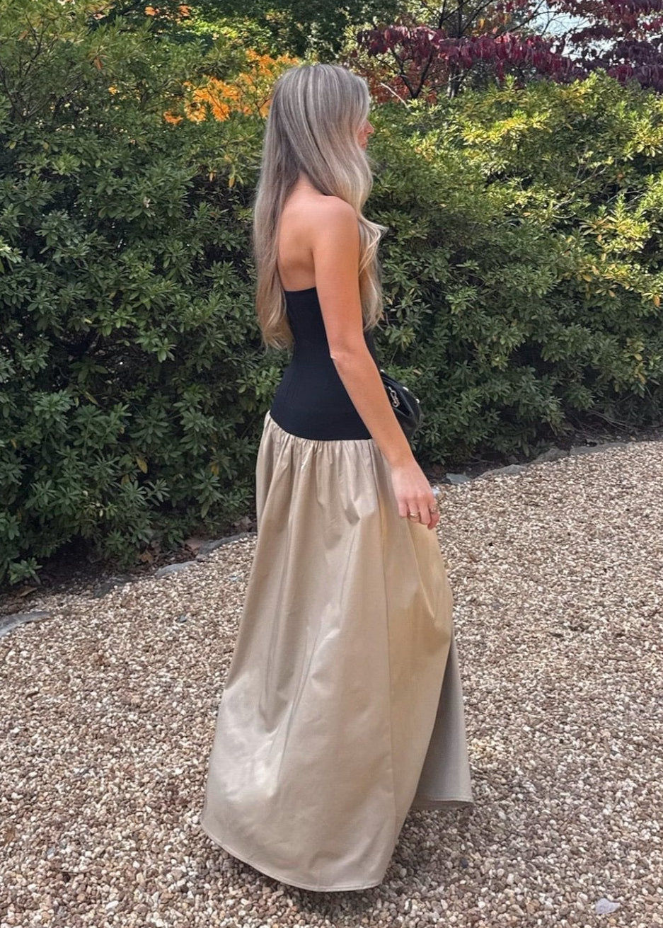 SOERA Sienna Contrast Honor Maxi Dress - Dress - SOERA-284739-NEG-XS-19235 Beige Black XS