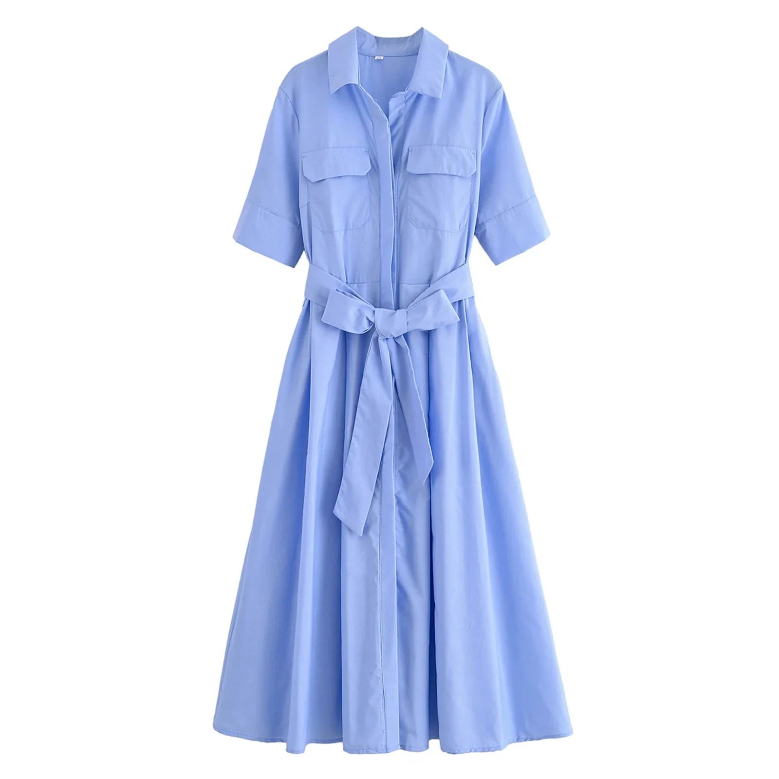 SOERA Beatrice Belted Shirt Midi Dress - Dresses - White L