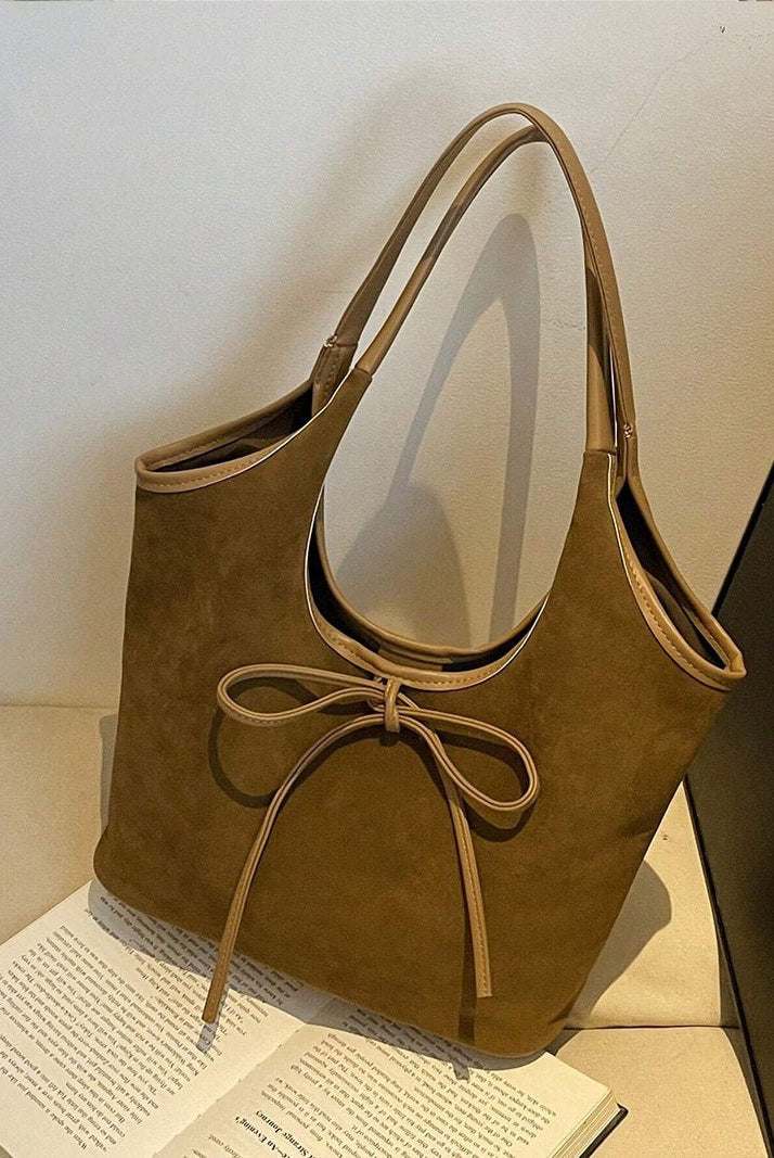 SOERA Florence Suede Bow Bag - Handbags - Soera-Bow-Bag/Coffee Brown Regular