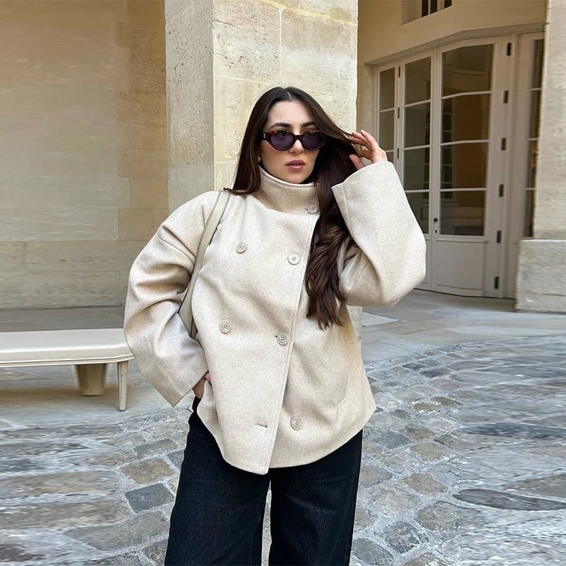 SOERA Clarissa Jacket with Stand Collar - Jackets - Creme XS