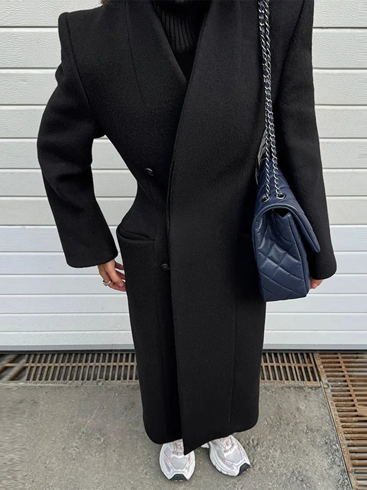 SOERA Genevieve Tailored Maxi Coat - Jackets - 3256810062537140-;jj1764703454184157373 Black M