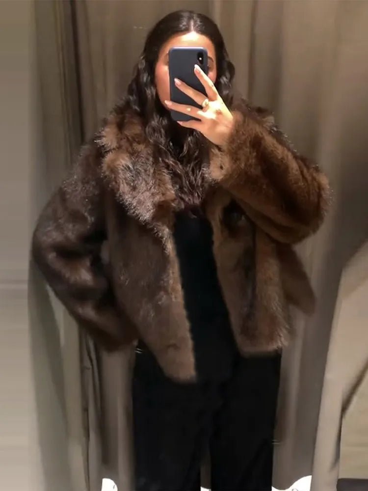 SOERA Jenny Reversible Faux Fur Leather Jacket - Jackets - 3256809615252454-;Vg1764003585260899048 Dark Brown L