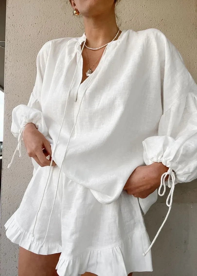 SOERA Beatrice Cotton Lounge Set - Matching Sets - White Set M