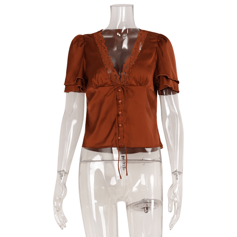 SOERA Beatrice Blouse - Tops - Rust Orange S