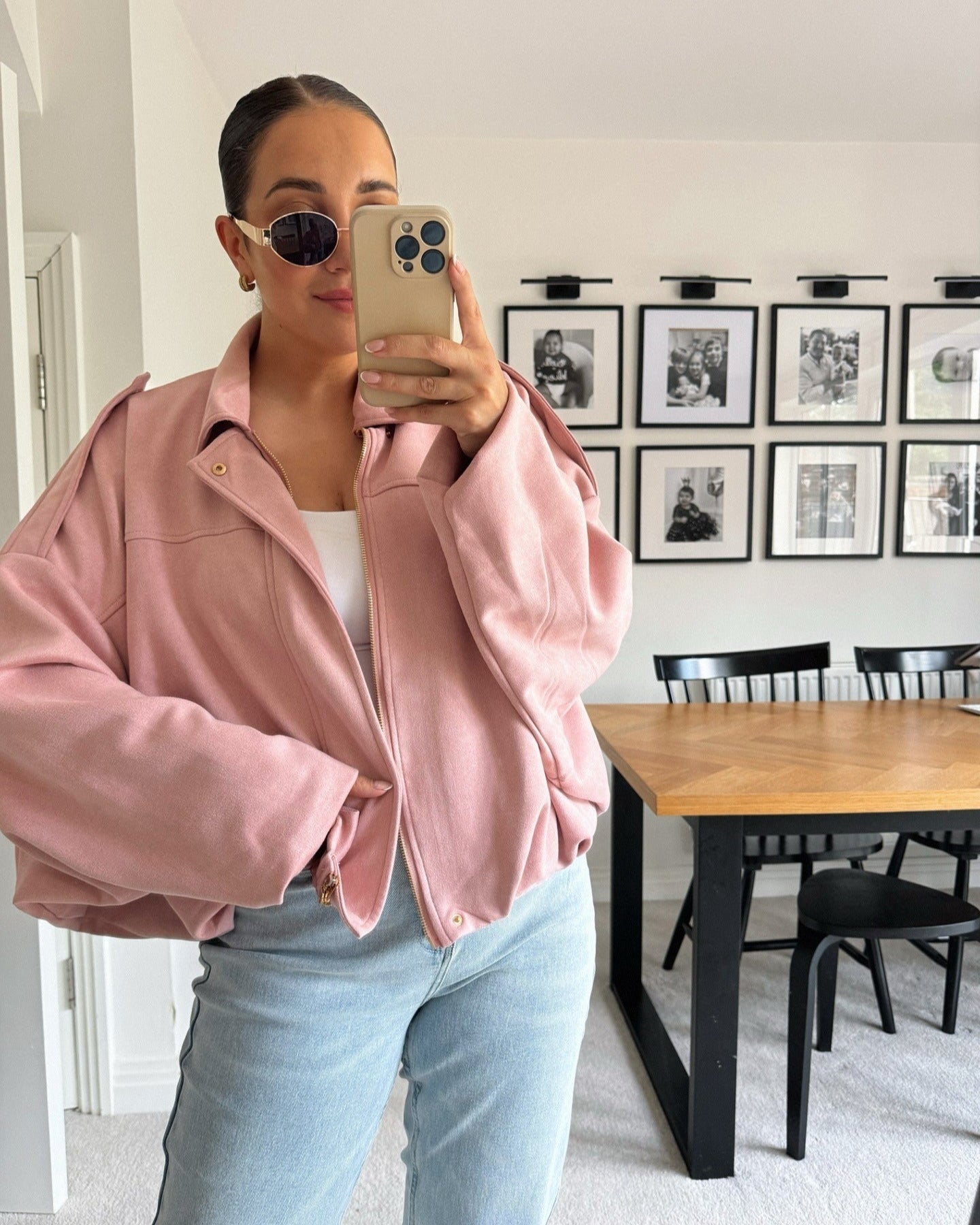 Constance Faux Suede Bomber Jacket