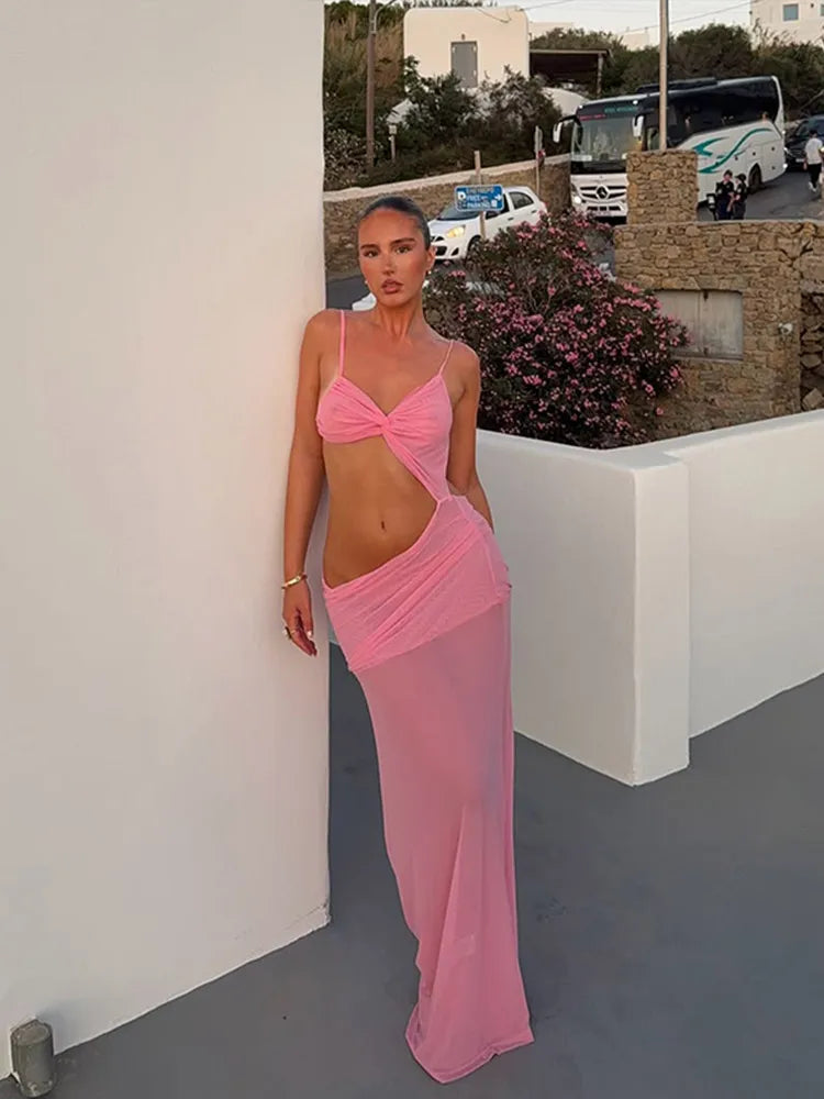Jovana maxi haljina s twist detaljem i izrezima