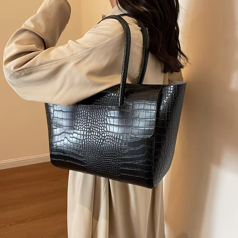 Jessica Embossed Leather Tote