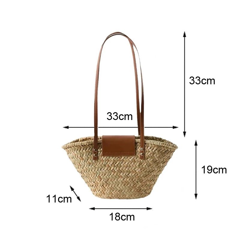SOERA Aisea Woven Rattan Shoulder Bag - Bag -  Beige