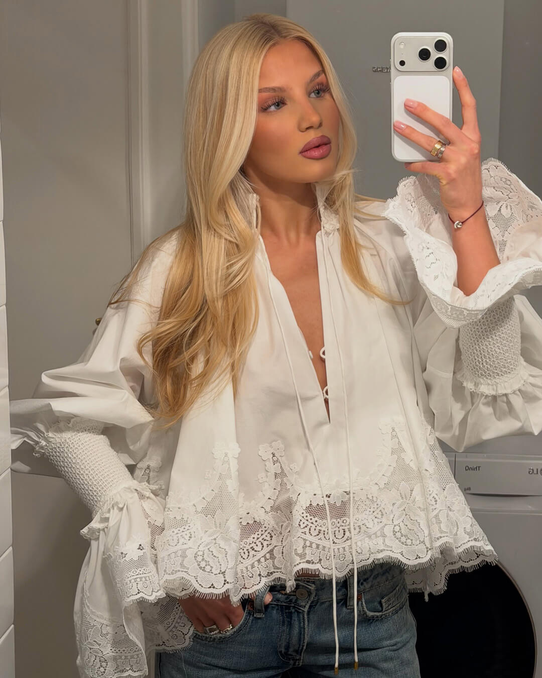 SOERA Aitema Embroidery Lace Trim Blouse - Blouse - SOERA-852995-DEF-OS-86341 M