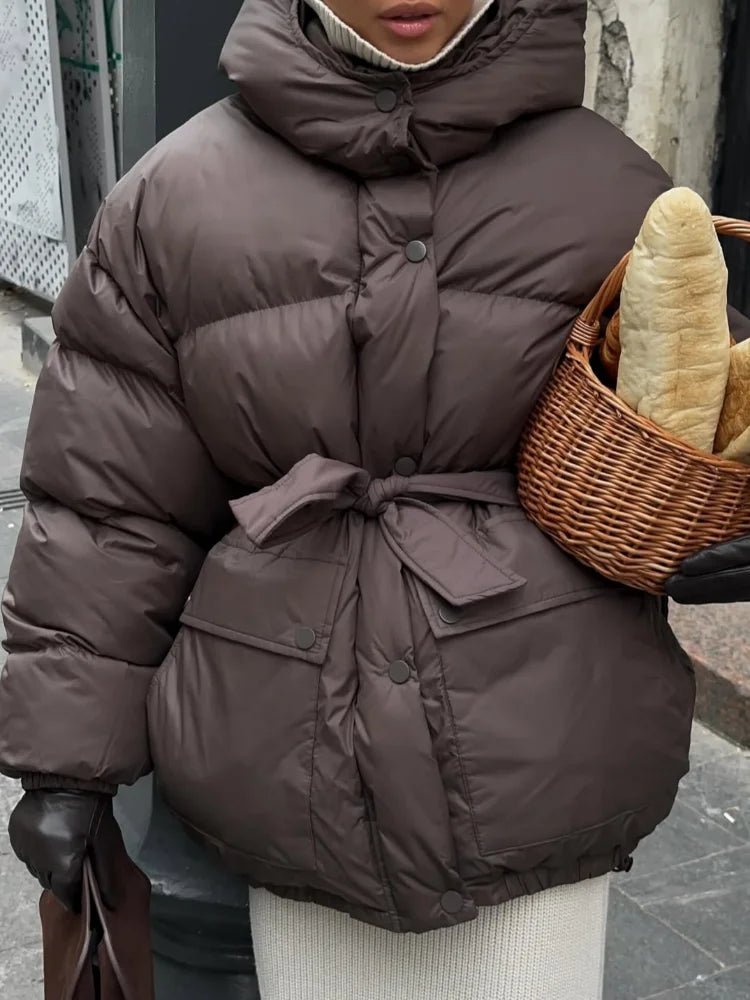 SOERA Lorna Lace Up Hooded Coat - Coats & Jackets - 3256809934908770-;fp1763048698100058696 Coffee S