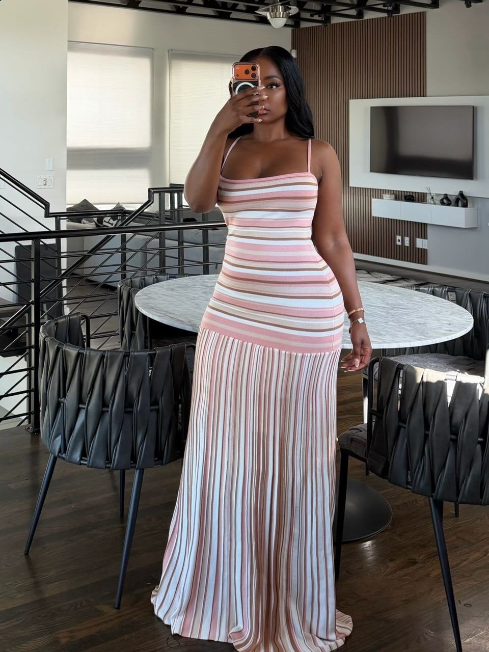 SOERA Aiwine Striped Cami Maxi Dress - Dress - SOERA-777539-01P-M-68035 M