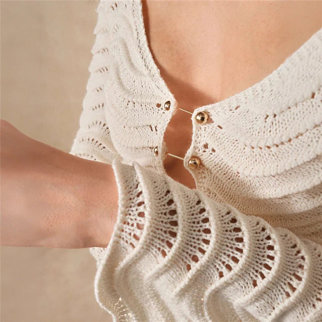SOERA Arabella Lace - Up Knit Maxi Dress - Dress -  White M