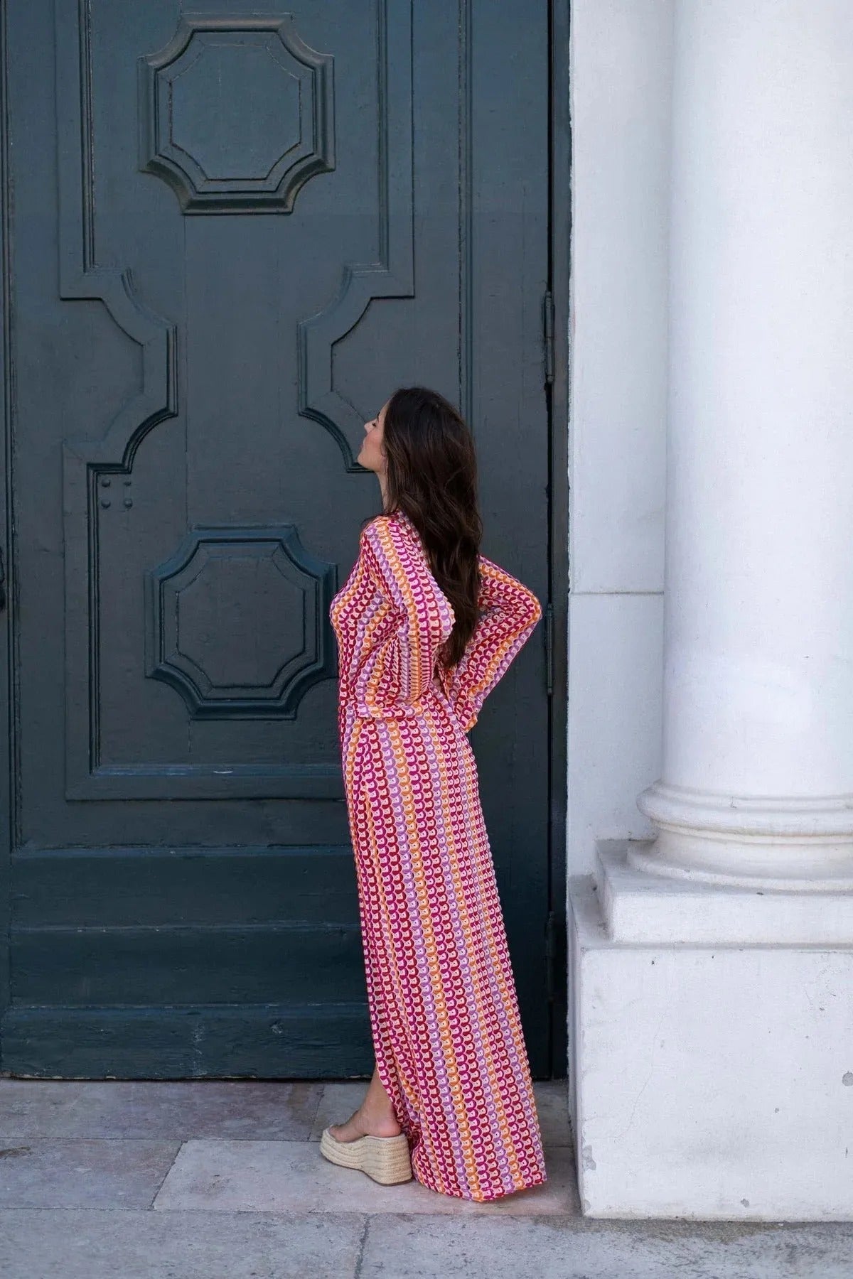 SOERA Beatrice Crochet Stripe Maxi Dress - Dress - SOERA-367811-S-LOTUS-21955 Pink S