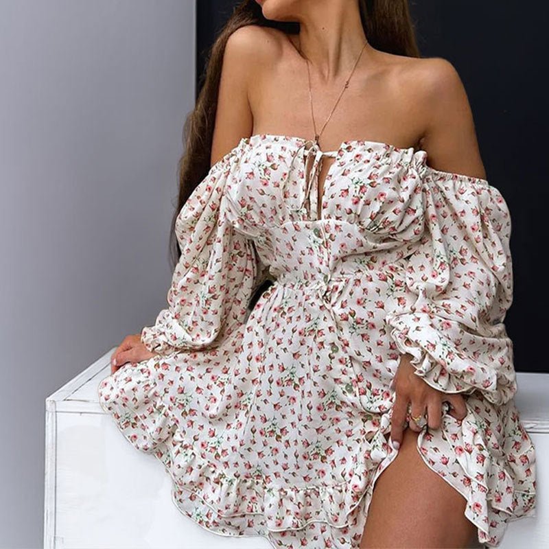 SOERA Bianca Off - Shoulder Ruffled Mini Dress - Dress -  White M
