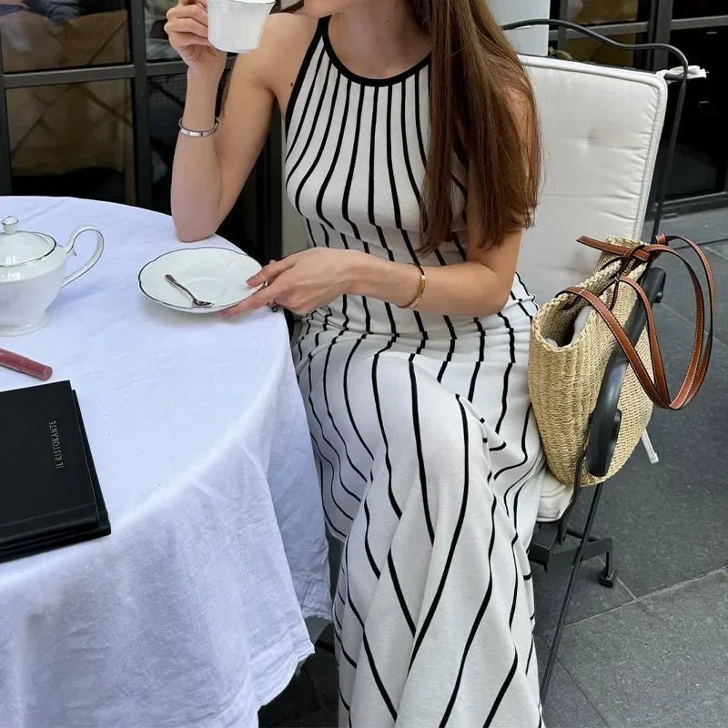 SOERA Flora Striped Sleeveless Knit Maxi Dress - Dress - SOERA-905091-STR-S-42179 Stripes S