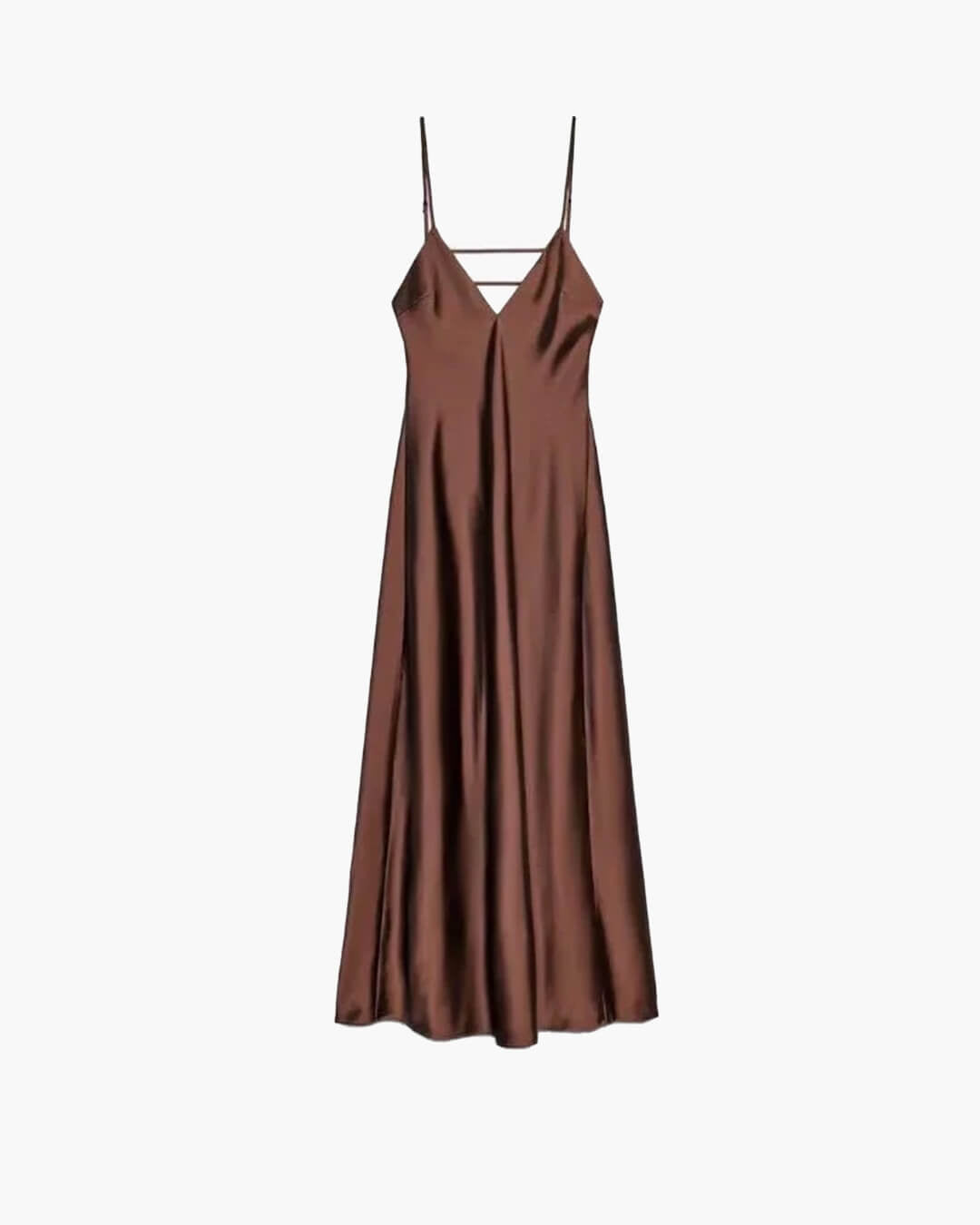 SOERA Kirra Satin Backless Maxi Dress - Dress -  Brown XS