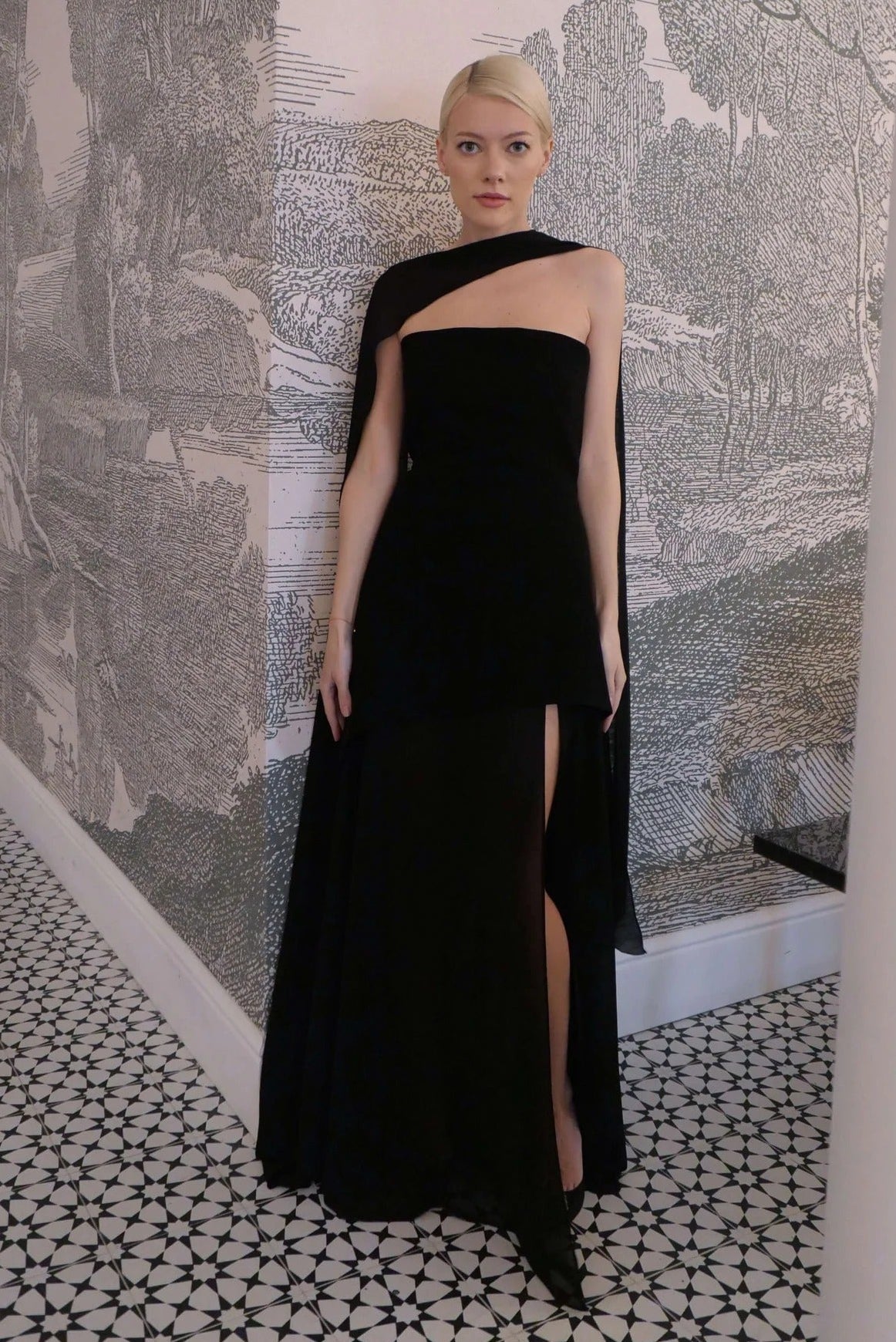 SOERA Ophelia Asymmetric Sheer Maxi Dress - Dress - SOERA-028419-S-BLACK-52291 Black S