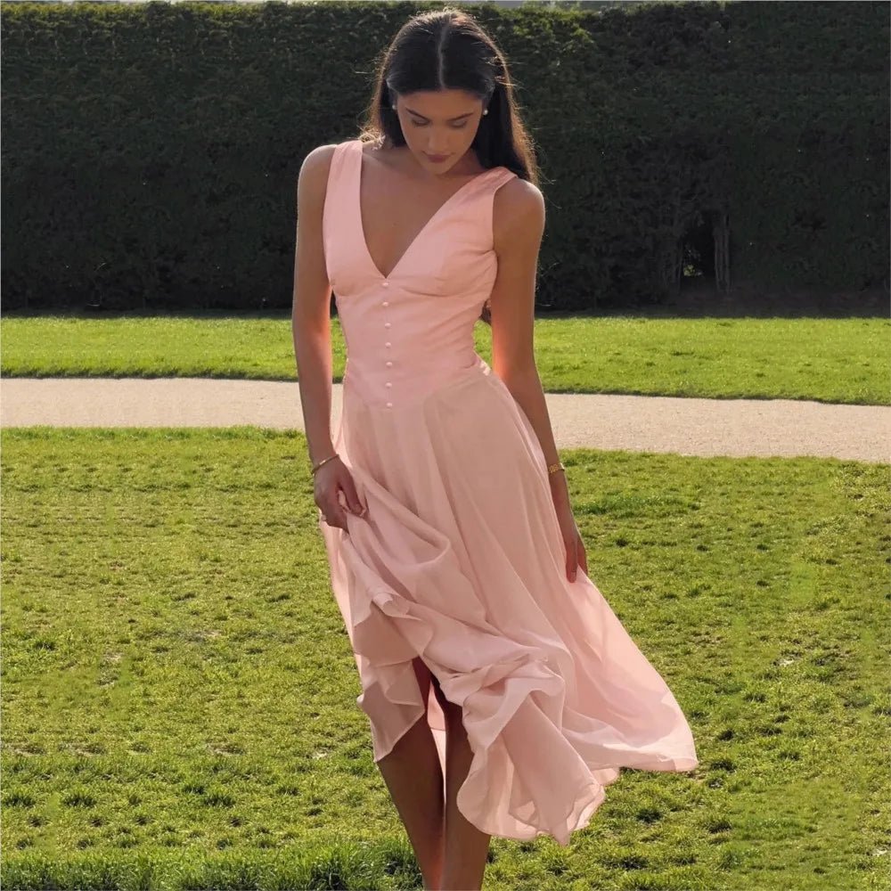 SOERA Sophia V-Neck Evening Dress - Dress -  Pink S