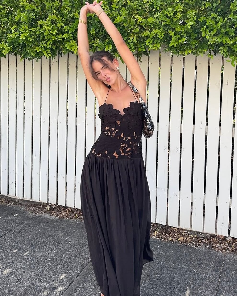 SOERA Celeste Lace Mesh Halter Evening Dress - Dresses -  Black XS