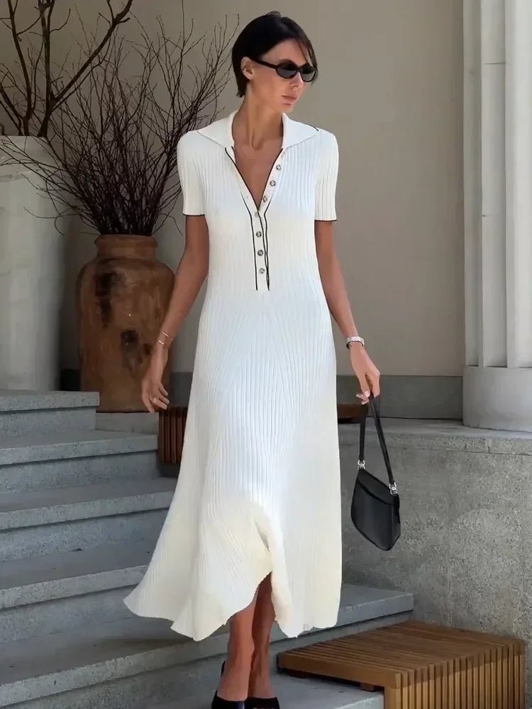 SOERA Harriet Knit Midi Dress - Dresses - oJ1770927322297499462 White S