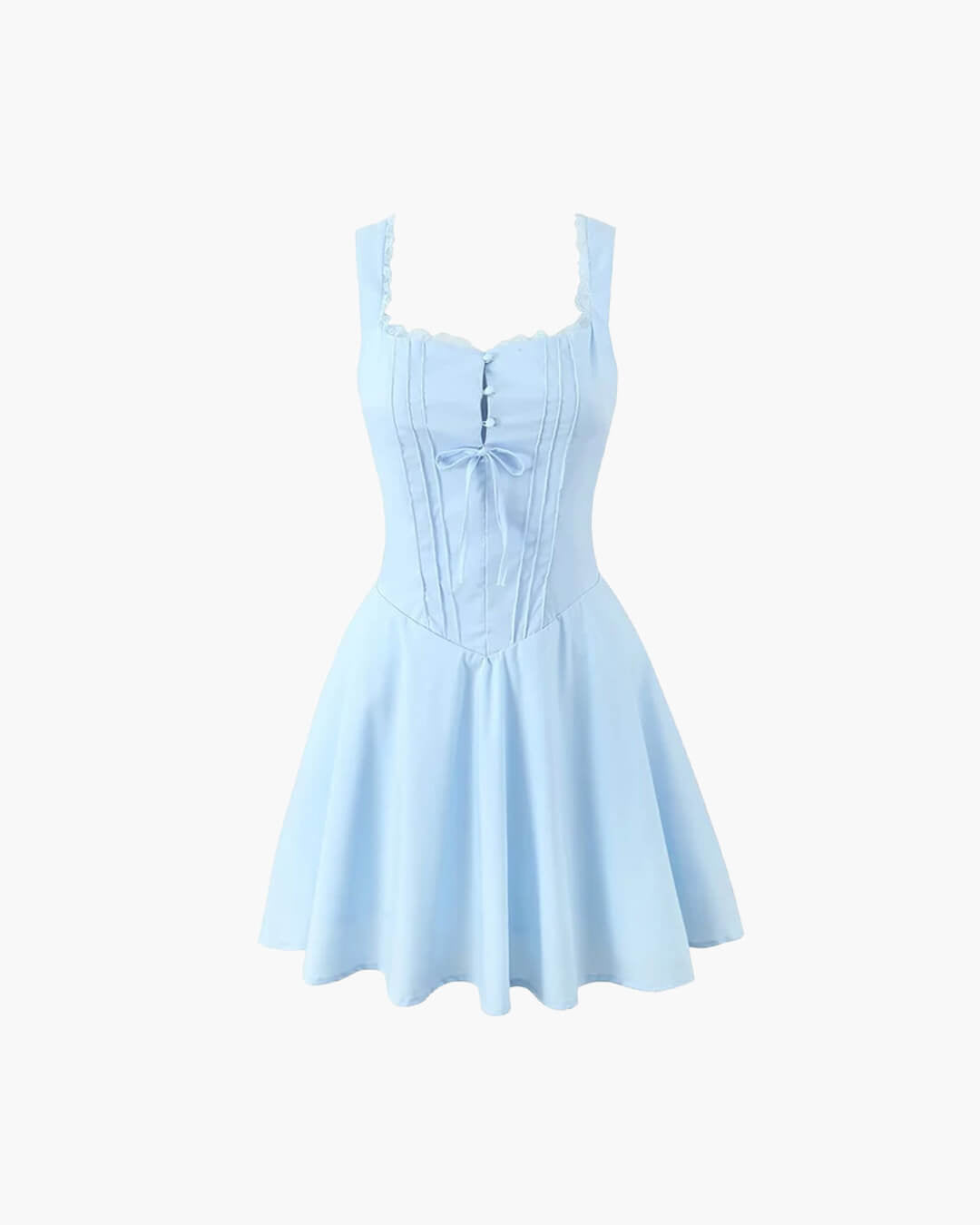 SOERA Rosa Lace - Up Back Mini Dress - Dresses - 1005008153154786-;YT1771252461189980708 Yellow M