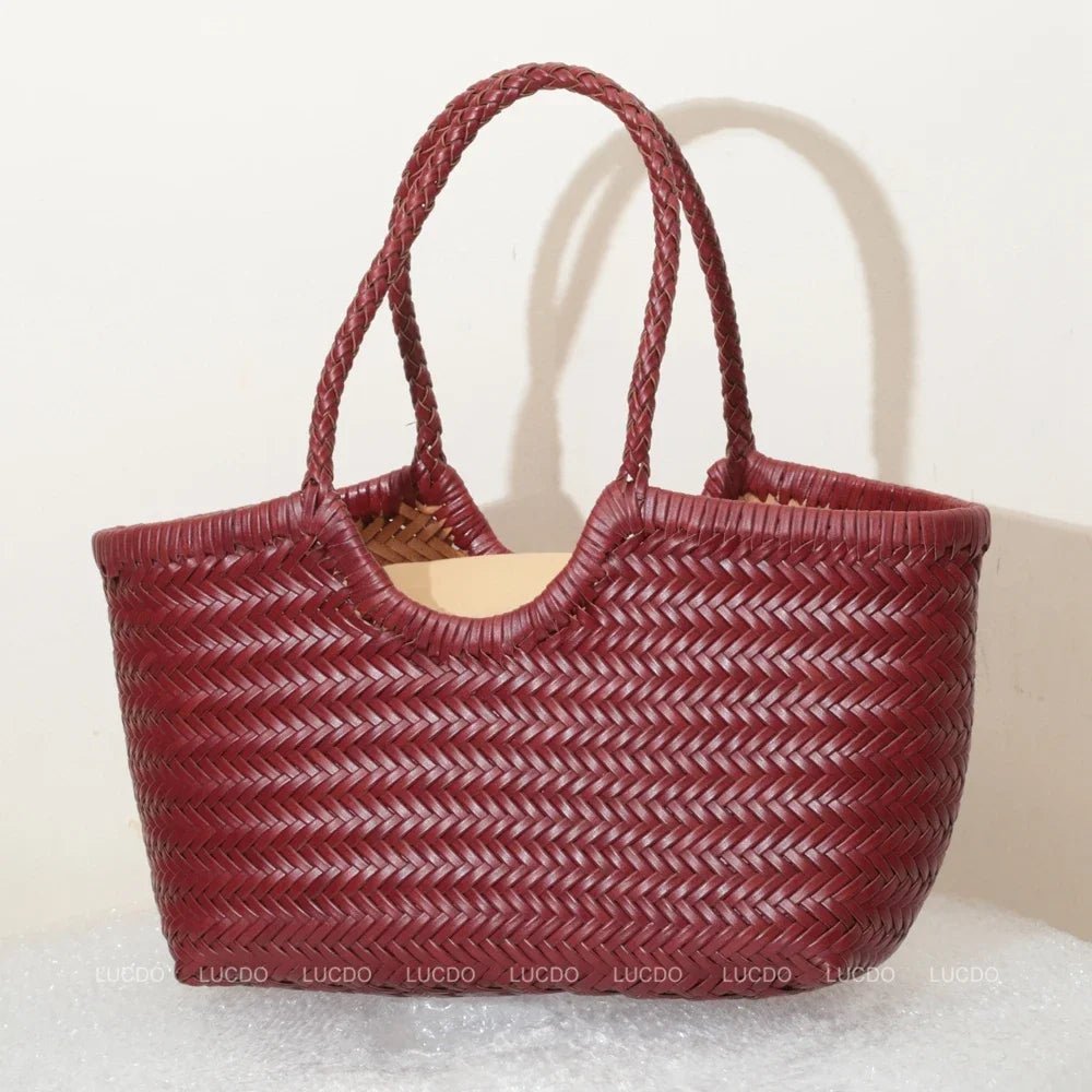 SOERA Beatrice Woven Tote Bag - Handbags -  Green Small