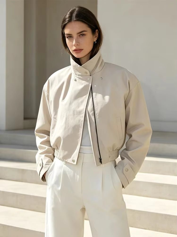 SOERA Carmen Cropped Bomber Jacket - Jacket -  Beige L