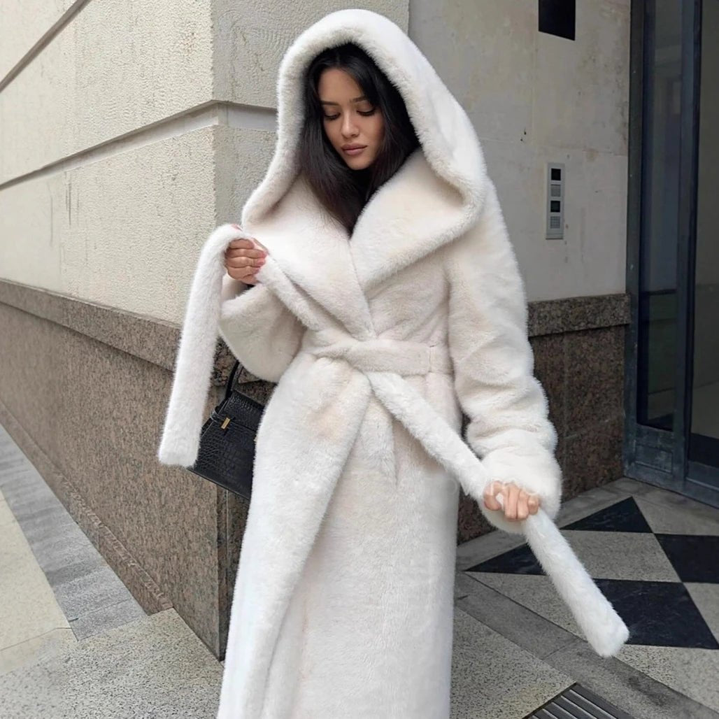 SOERA Chloe Hooded Long Coat - Jackets - 3256810008078456-;bW1766554851679991432 White L