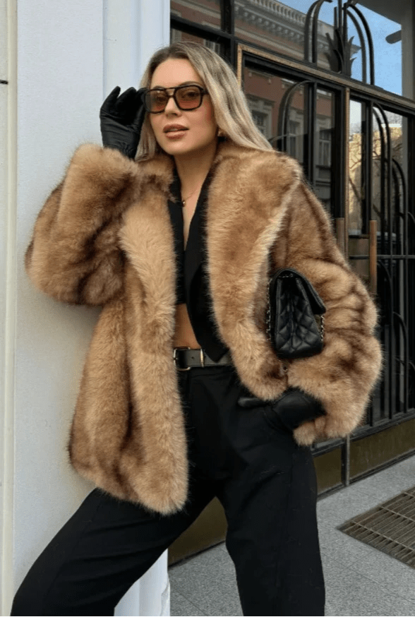 SOERA Fiona Faux Fur Coat - Jackets - eb1761302825923160271 Brown S