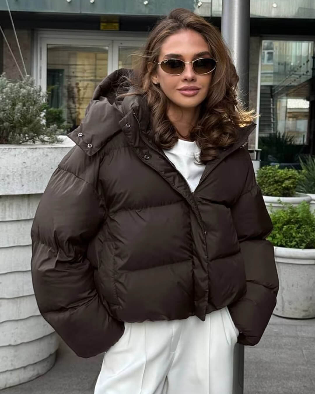 SOERA Hannah Hooded Puffer Jacket - Jackets -  Brown S