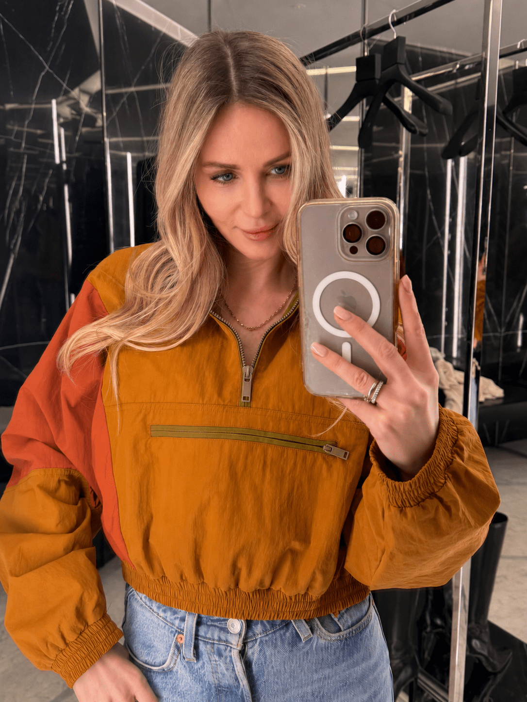 SOERA Margot Half-Zip Windbreaker Jacket - Jackets -  Orange XS