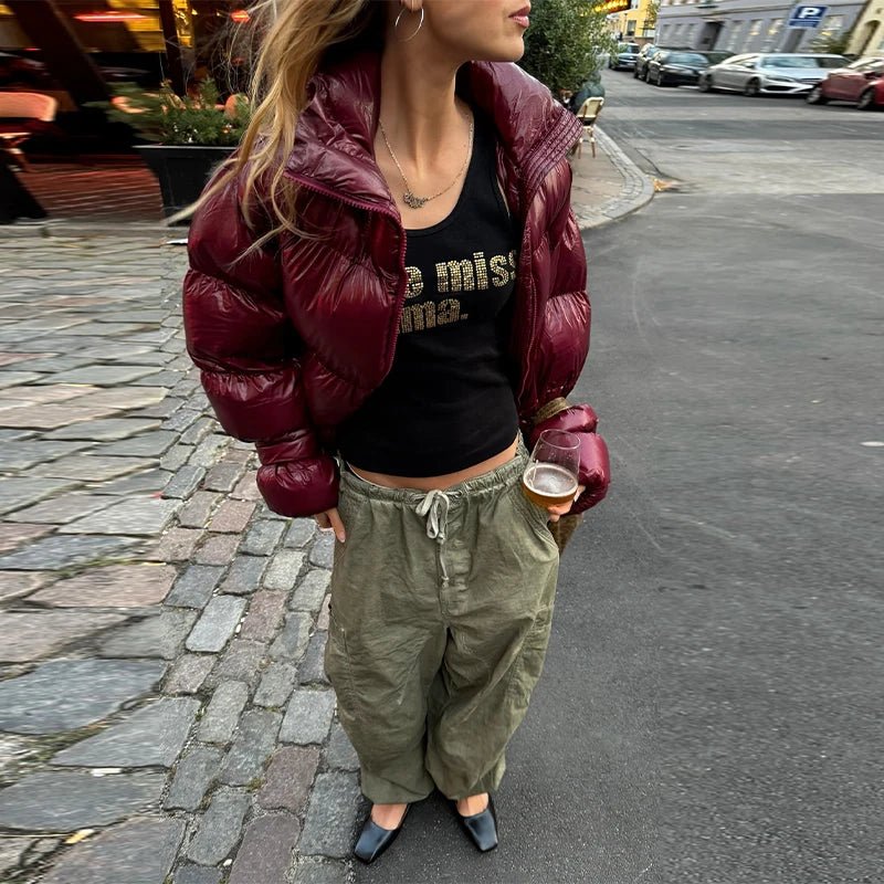 SOERA Olivia Shiny Puffer Jacket - Jackets - 3256809740158148-;sG1762946091733907324 Red S