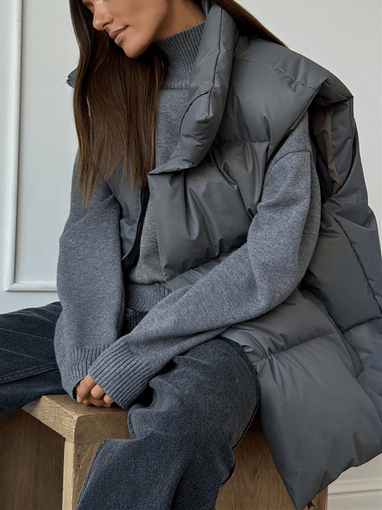 SOERA Sabrina Puffer Vest - Jackets - ZZ1766362638978897908 Grey S