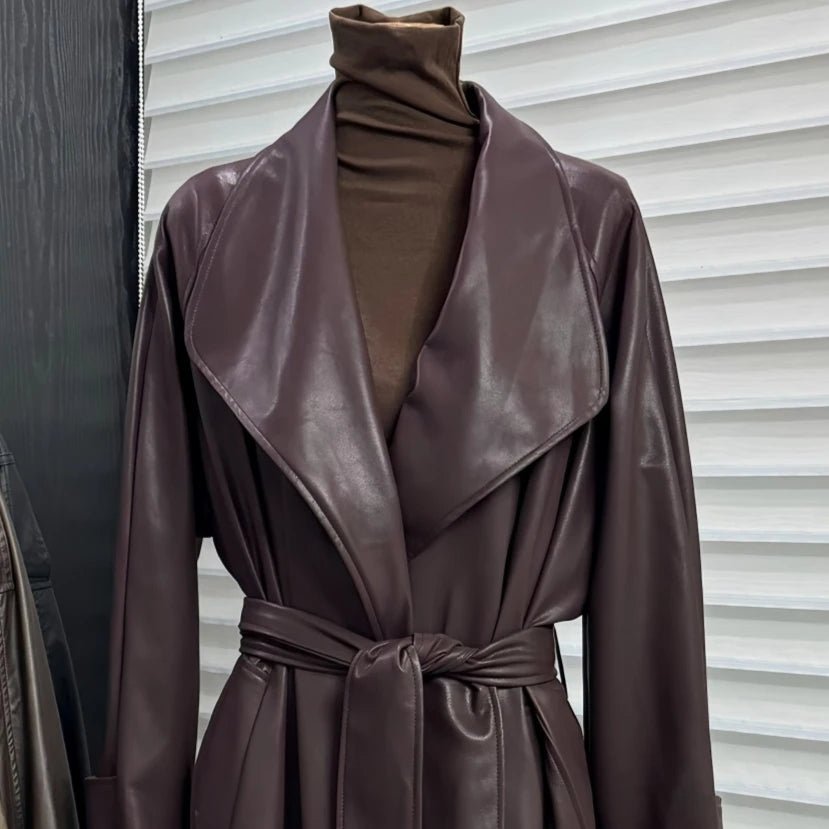 SOERA Shiela Faux Leather Maxi Trench Coat - Jackets - 3256809614700838-;DL1764703454011047148 Black S