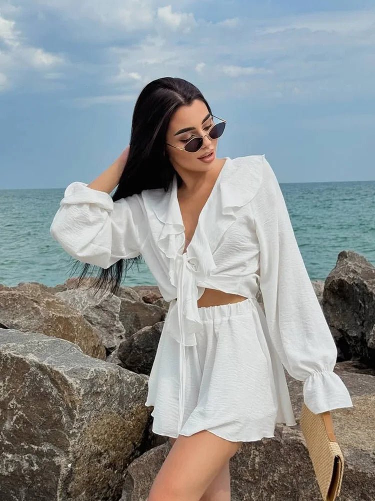 Cordelia dvodijelni set s volanima i V-izrezom
