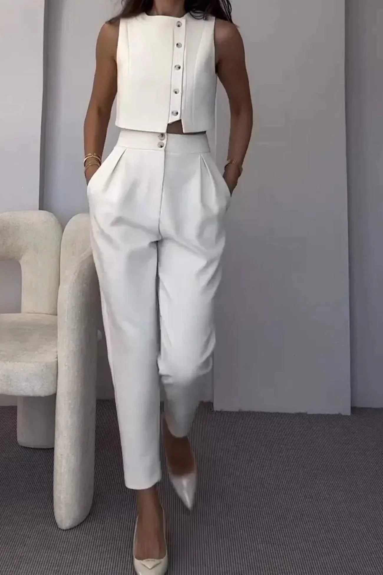 SOERA Helena Two - Piece Set - Matching Sets -  White L
