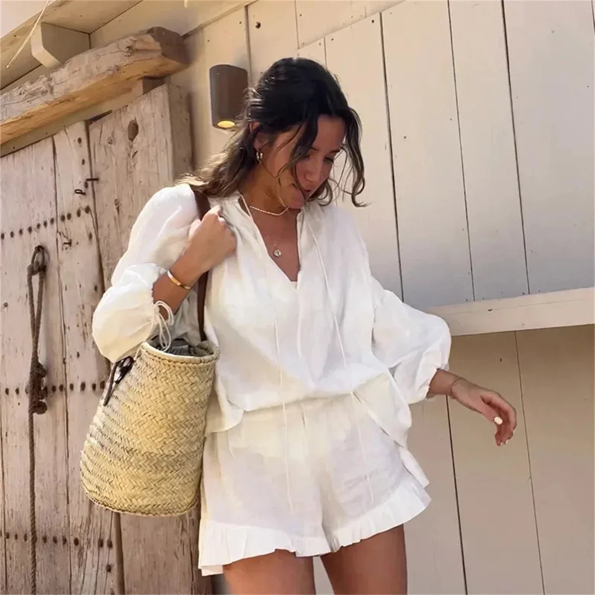SOERA Sienna Ruffle Shorts Set - Matching Sets -  XS
