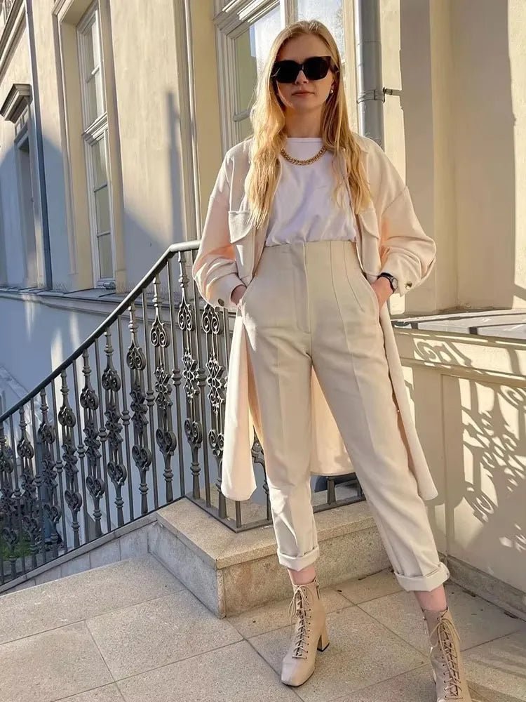 SOERA Sofia High Waist Pencil Pants - Pants -  Cream XS