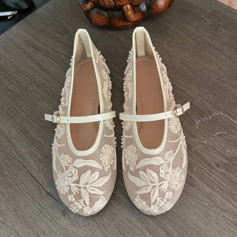 SOERA Sarah Beaded Mesh Ballet Flats - Shoes - 1005008967967408-;zj1769670009969652494 40