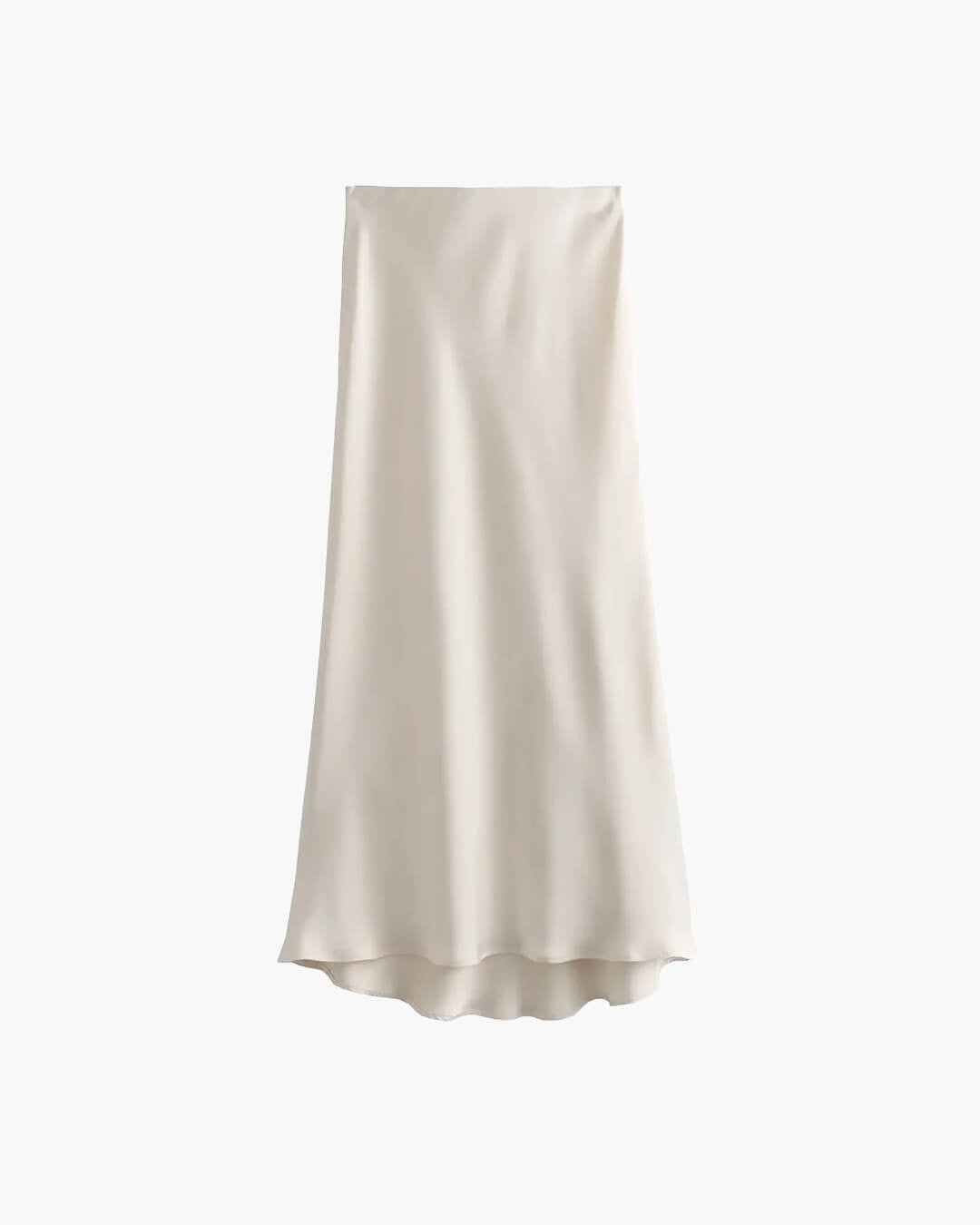 SOERA Anais High Waist Black Satin Midi Skirt - Skirt -  Beige XS