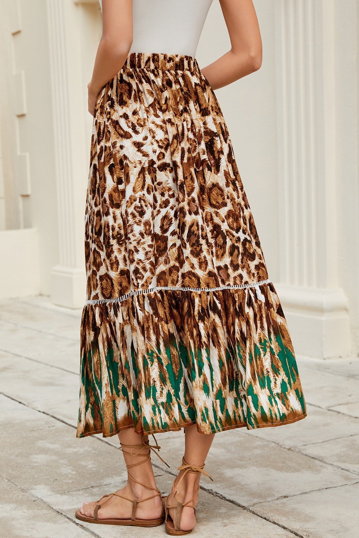 SOERA Celeste Boho Ruffle Floral Maxi Skirt - Skirt -  XL